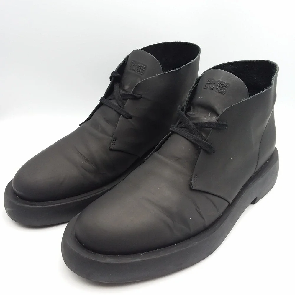 Clarks Originals Mileno Desert Mens Size 10 Black Leather Chukka Boots EU43